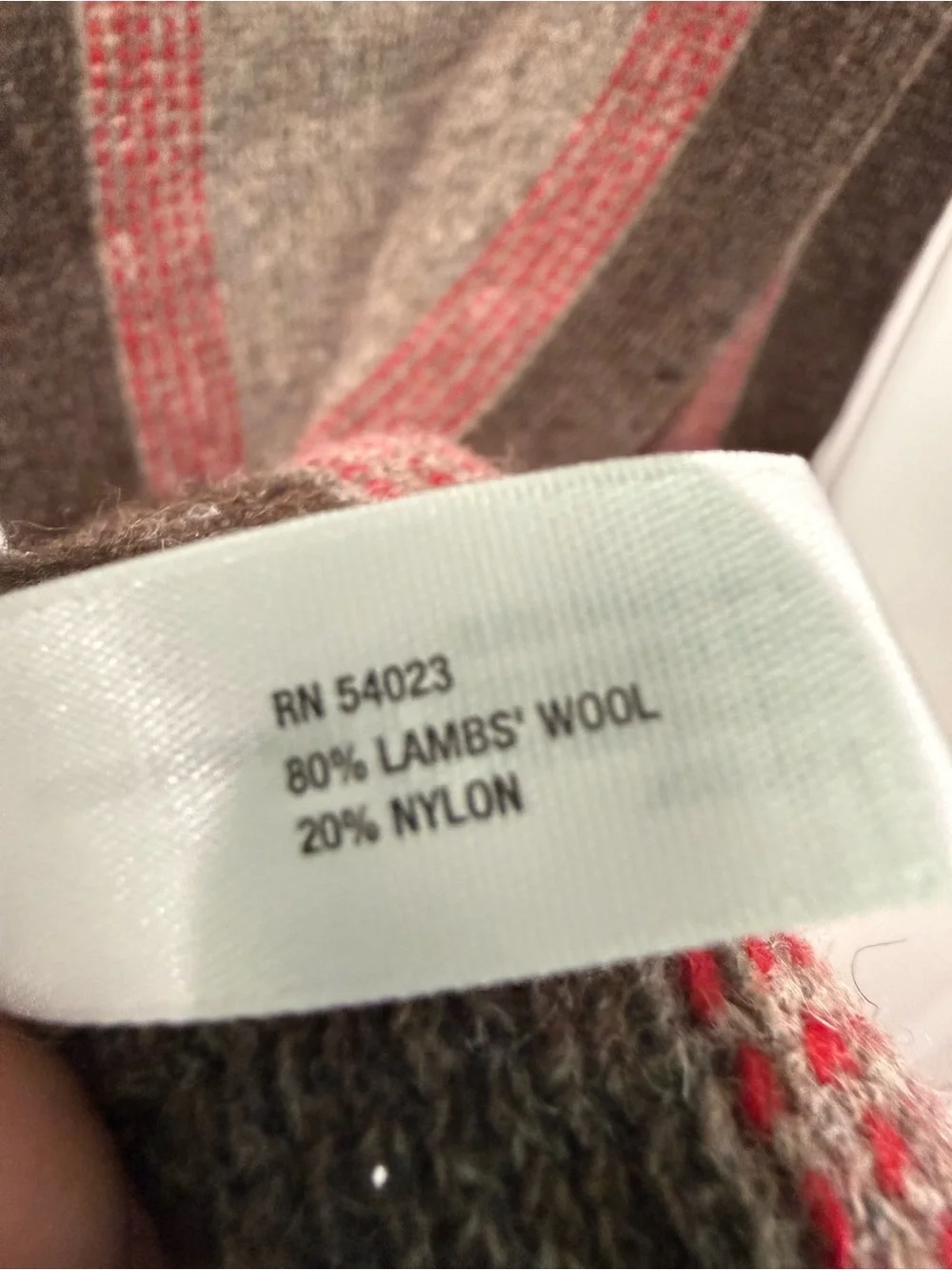 Vintage gap Striped lambs Wool Scarf in brown and red NWT